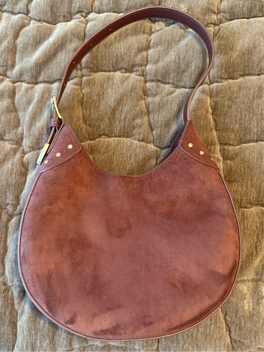 Universal Thread Burgundy Suede Crescent Shoulder Bag